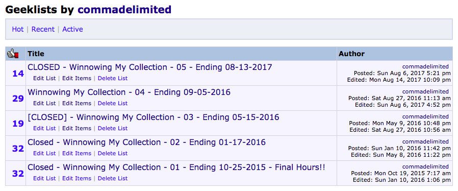 All my auctions