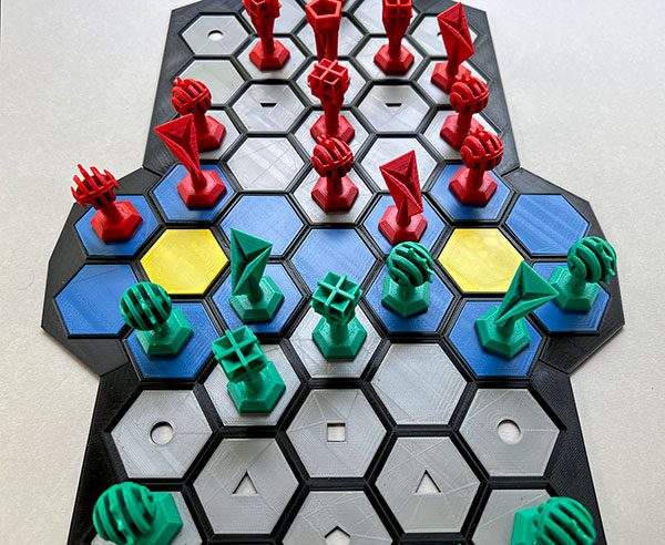 Players converging on the center Gold Hexes.