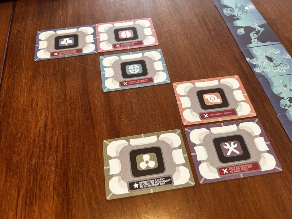 The six modules that constitute ROVE, mid-puzzle.