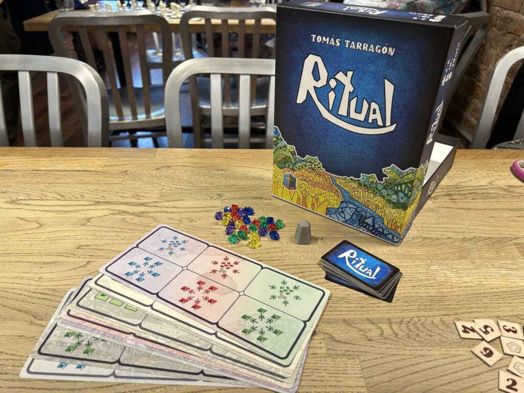 The old game box and components, laid out on the table.