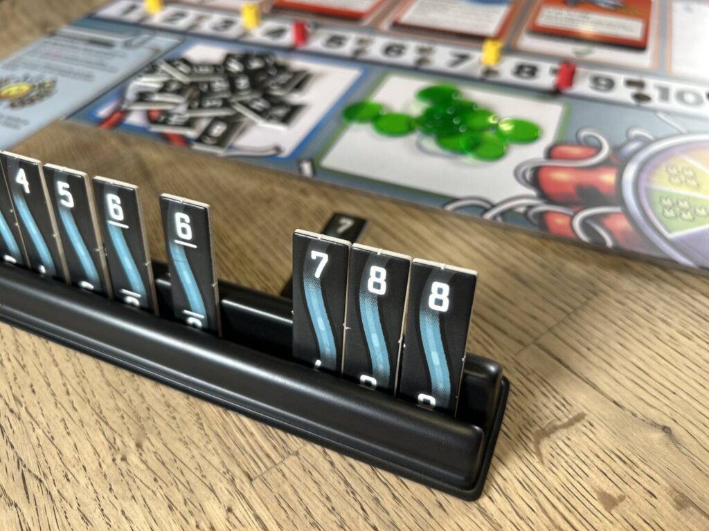 A close-up shot of a tile stand with wires in it.
