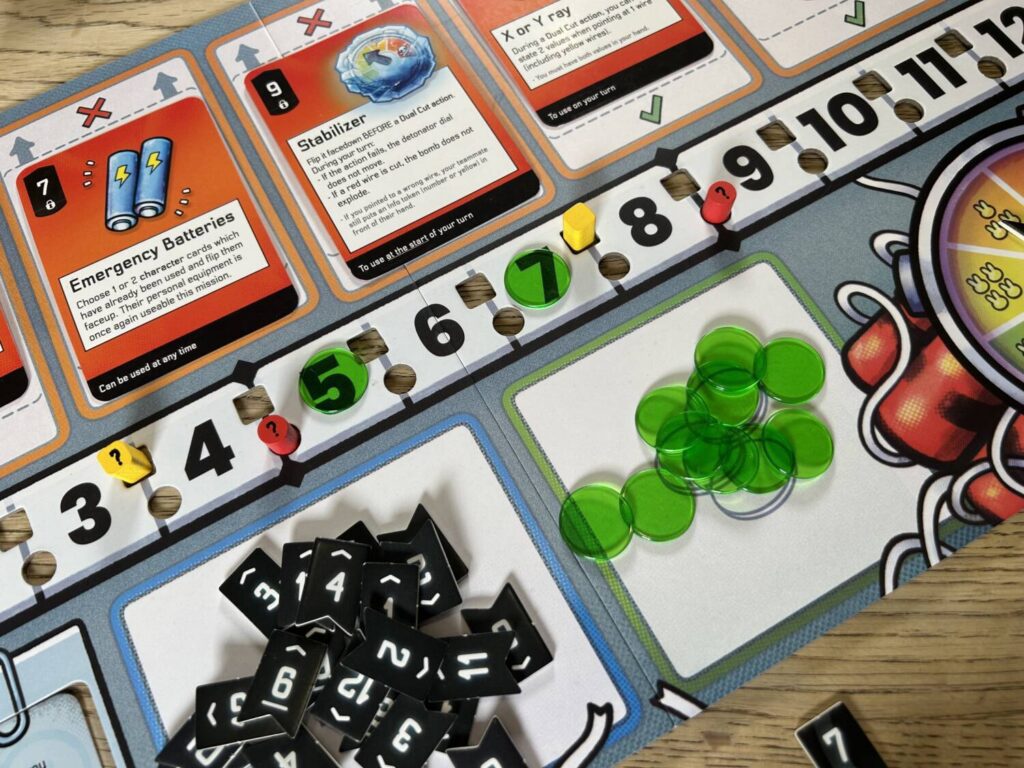 The board during play, with a host of tools to help you in your mission.