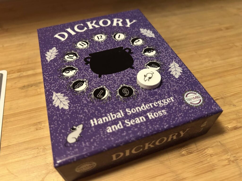 The box for Dickory is used to track what the current high rank is. A wooden mouse token runs from number to number.