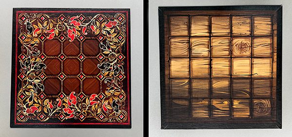 The two sides of the game board.