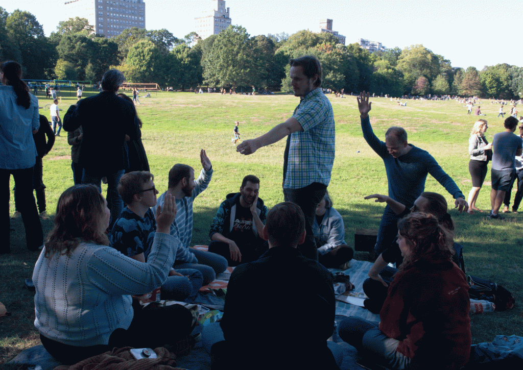 The Storyteller spins in a circle, taking the vote for a subject of execution.