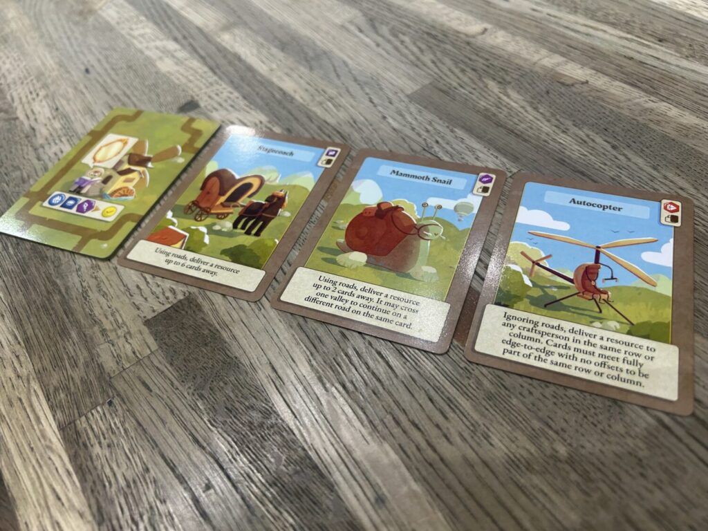 Three mode of transport cards.