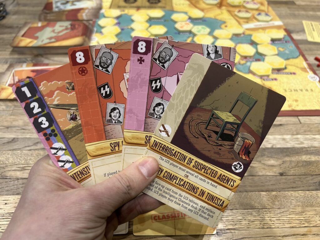 A hand of cards.