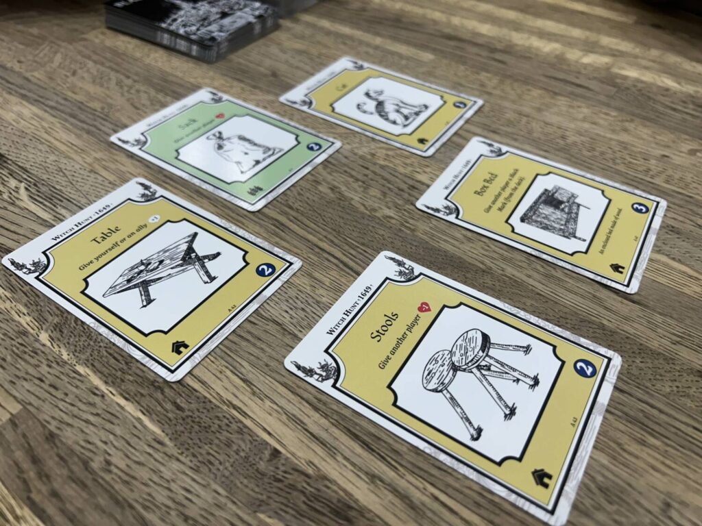 Five cards in the market.
