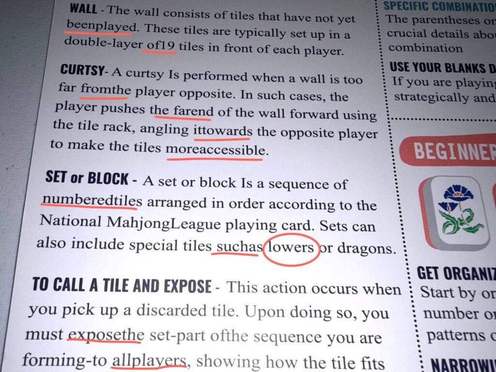 Monet's rule sheet